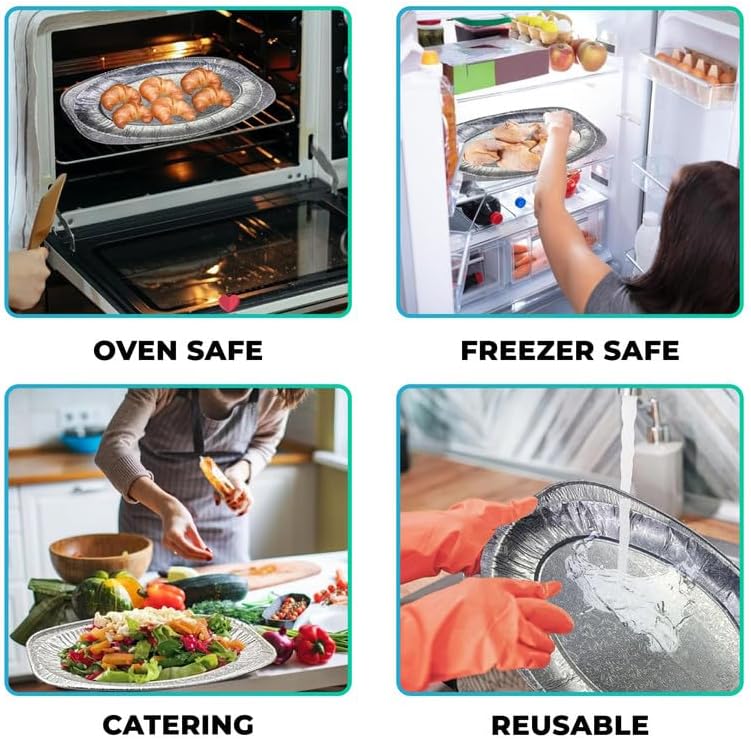 Aluminum Foil Oval Platter 22" Disposable Lightweight Catering Tray Pack of 2 to 10pcs.