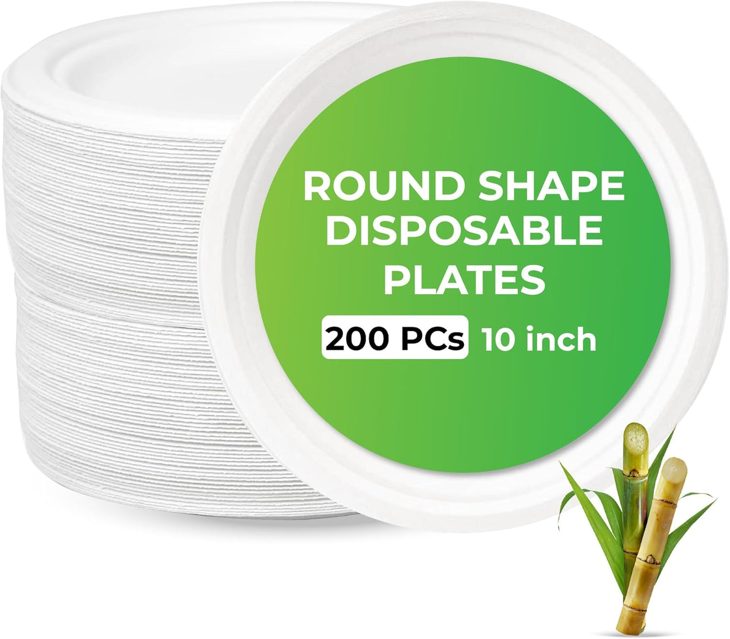Disposable White Paper Plates | Heavy Duty, Microwave Safe, Compostable (Multiple Sizes & Pack Options)