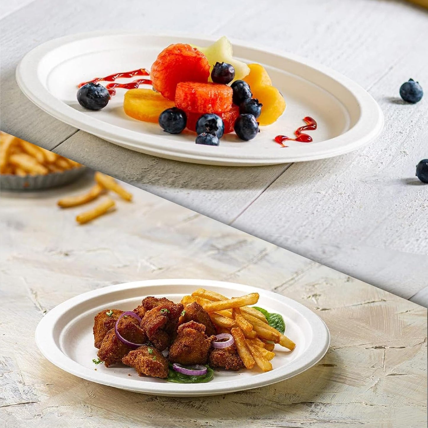 Disposable White Paper Plates | Heavy Duty, Microwave Safe, Compostable (Multiple Sizes & Pack Options)