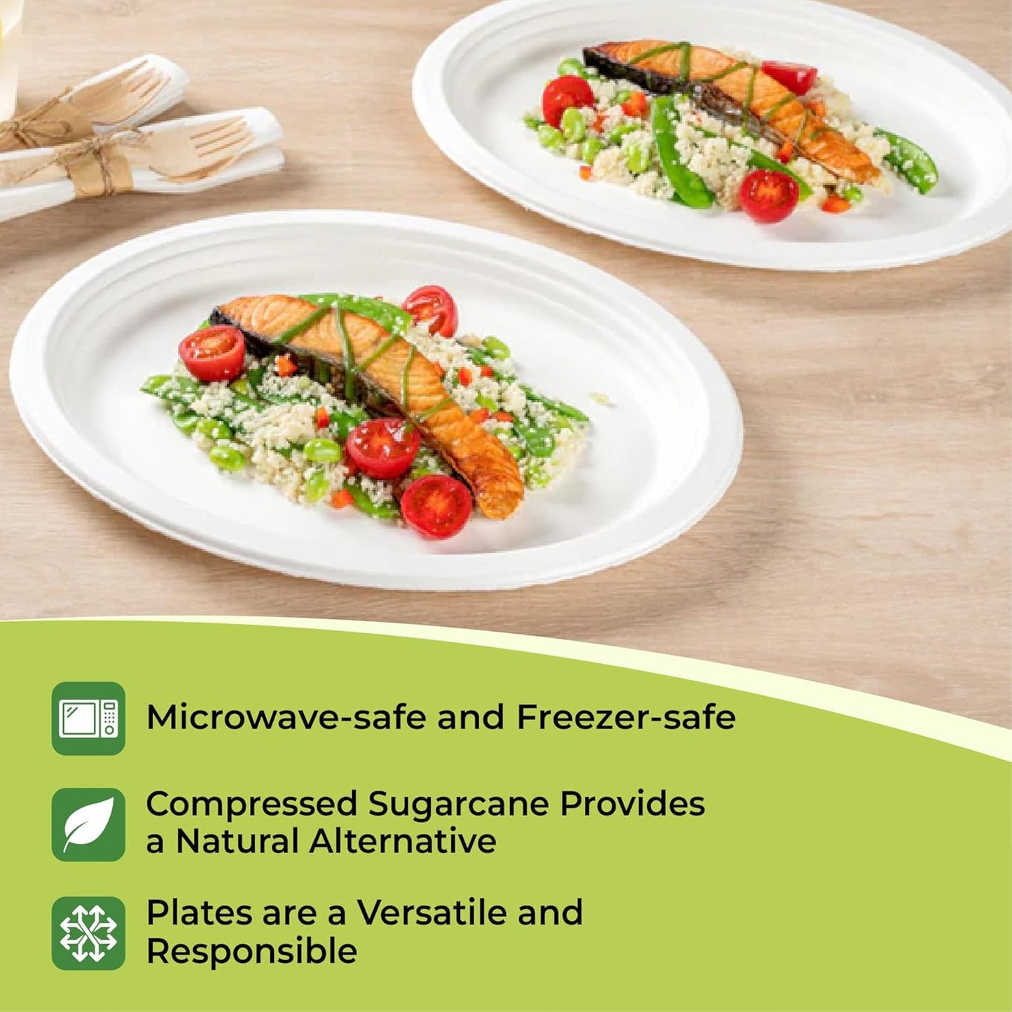 Disposable White Paper Plates | Heavy Duty, Microwave Safe, Compostable (Multiple Sizes & Pack Options)