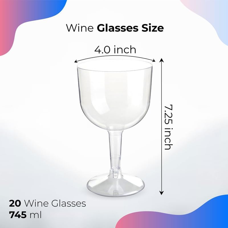 Nievan 20 Reusable Plastic Gin Glasses