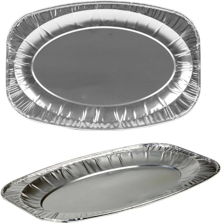 Aluminum Foil Oval Platter 22" Disposable Lightweight Catering Tray Pack of 2 to 10pcs.