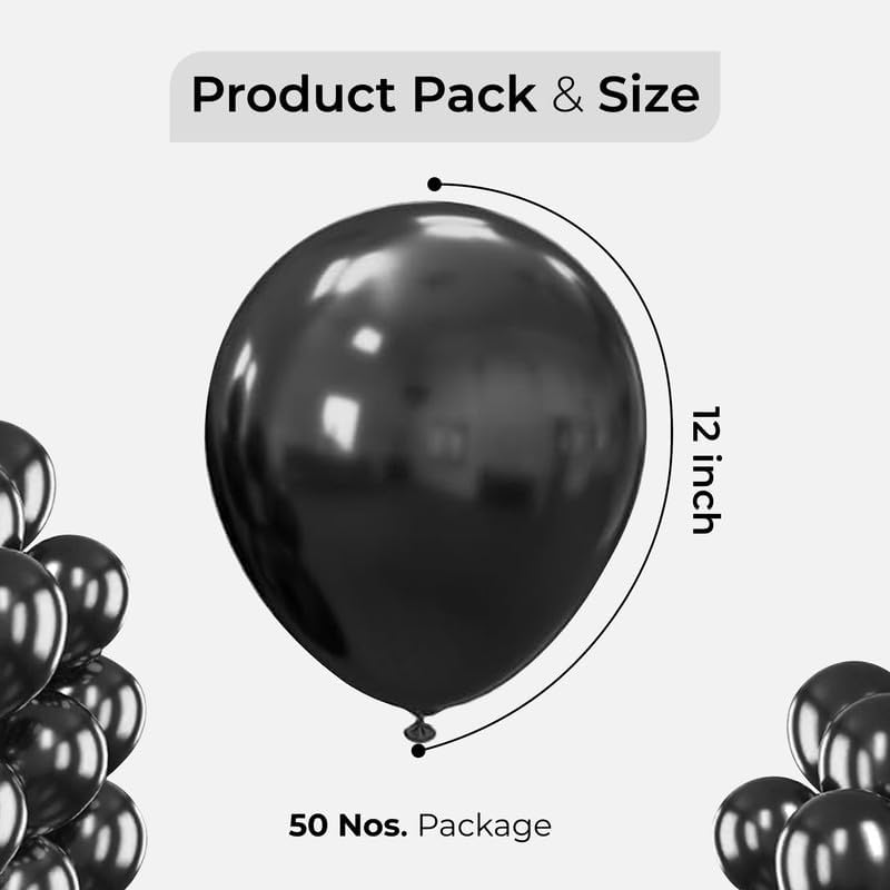 Plain Black Latex Party Balloons Perfect for Halloween, Christmas, Birthday, Wedding, Engagement, Anniversary