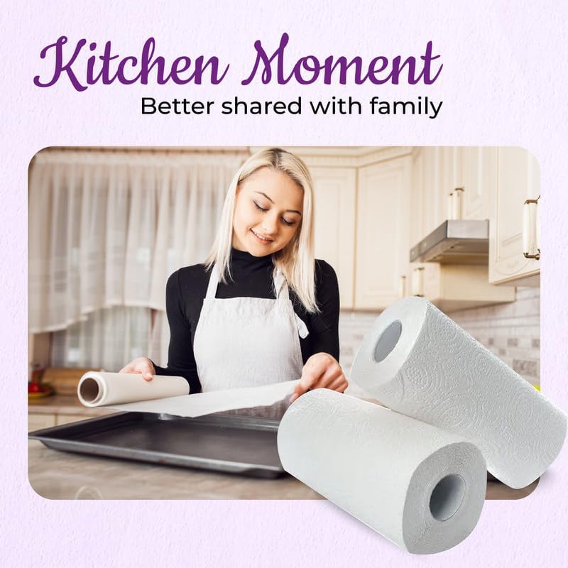 Ultra Absorbent 2-Ply Kitchen Rolls – Extra Thick & Durable Paper Towels, 120 Sheets per Roll (Bulk Packs)