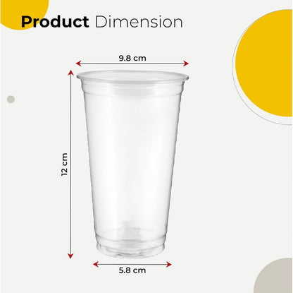 Clear 14oz Plastic Cups for Smoothies & Milkshakes – Food-Grade Disposable/Reusable Drinkware for Weddings, Birthdays & Cafés