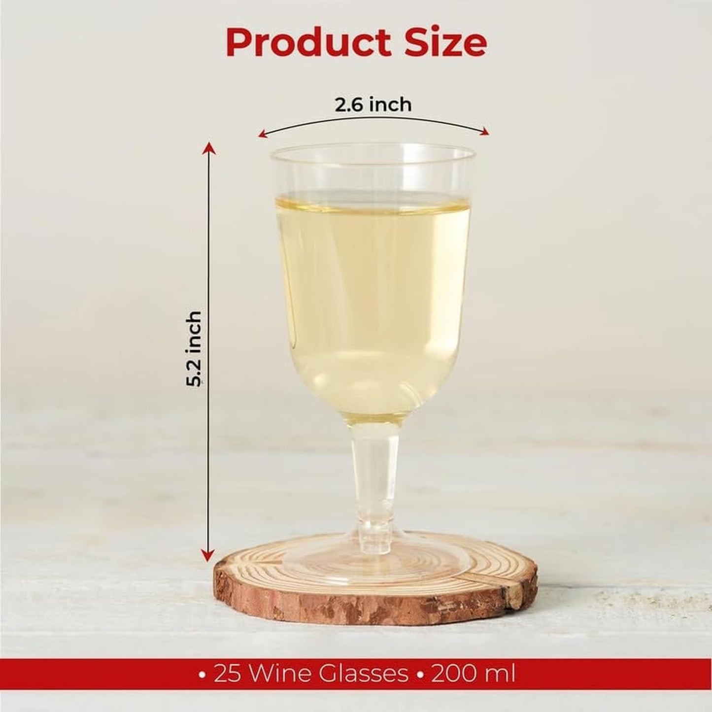 Reusable Clear Plastic Wine Glasses for Cocktails, Tastings and Parties – 20cl
