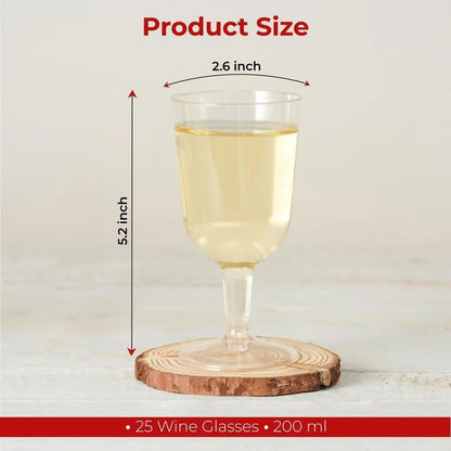 Reusable Clear Plastic Wine Glasses for Cocktails, Tastings and Parties – 20cl