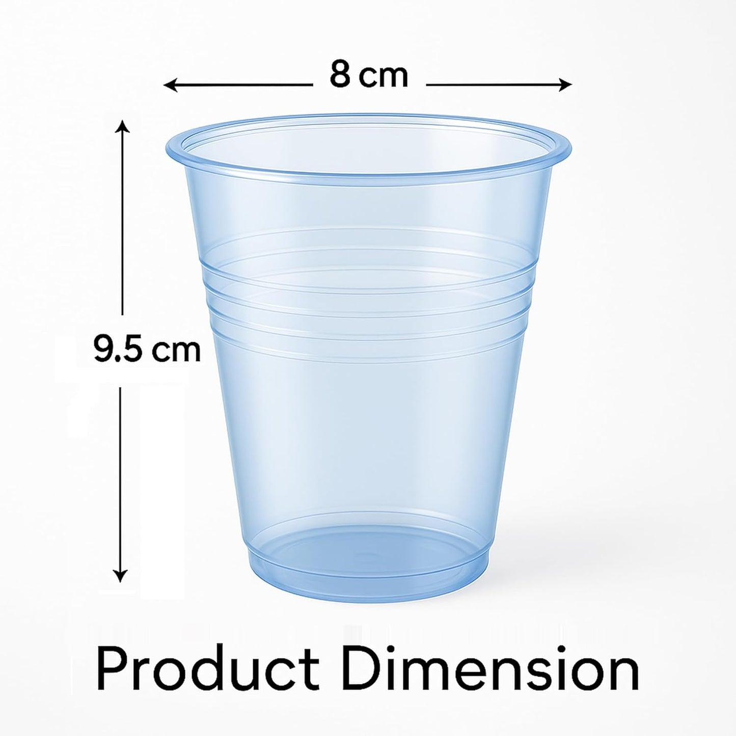 Blue Reusable Plastic Cups 9oz (250ml) – Durable Ripple Tumblers for Parties, Events, Catering & Hospitality