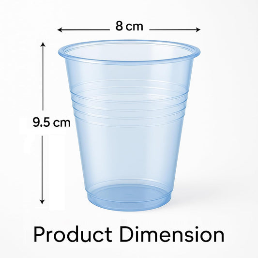 Blue Reusable Plastic Cups 9oz (250ml) – Durable Ripple Tumblers for Parties, Events, Catering & Hospitality
