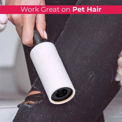 Extra Sticky Lint Roller with 56 Sheets – Refillable Pet Hair & Lint Remover, Handle Included