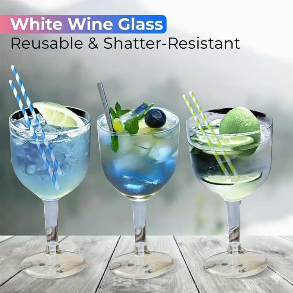 Nievan 20 Reusable Plastic Gin Glasses