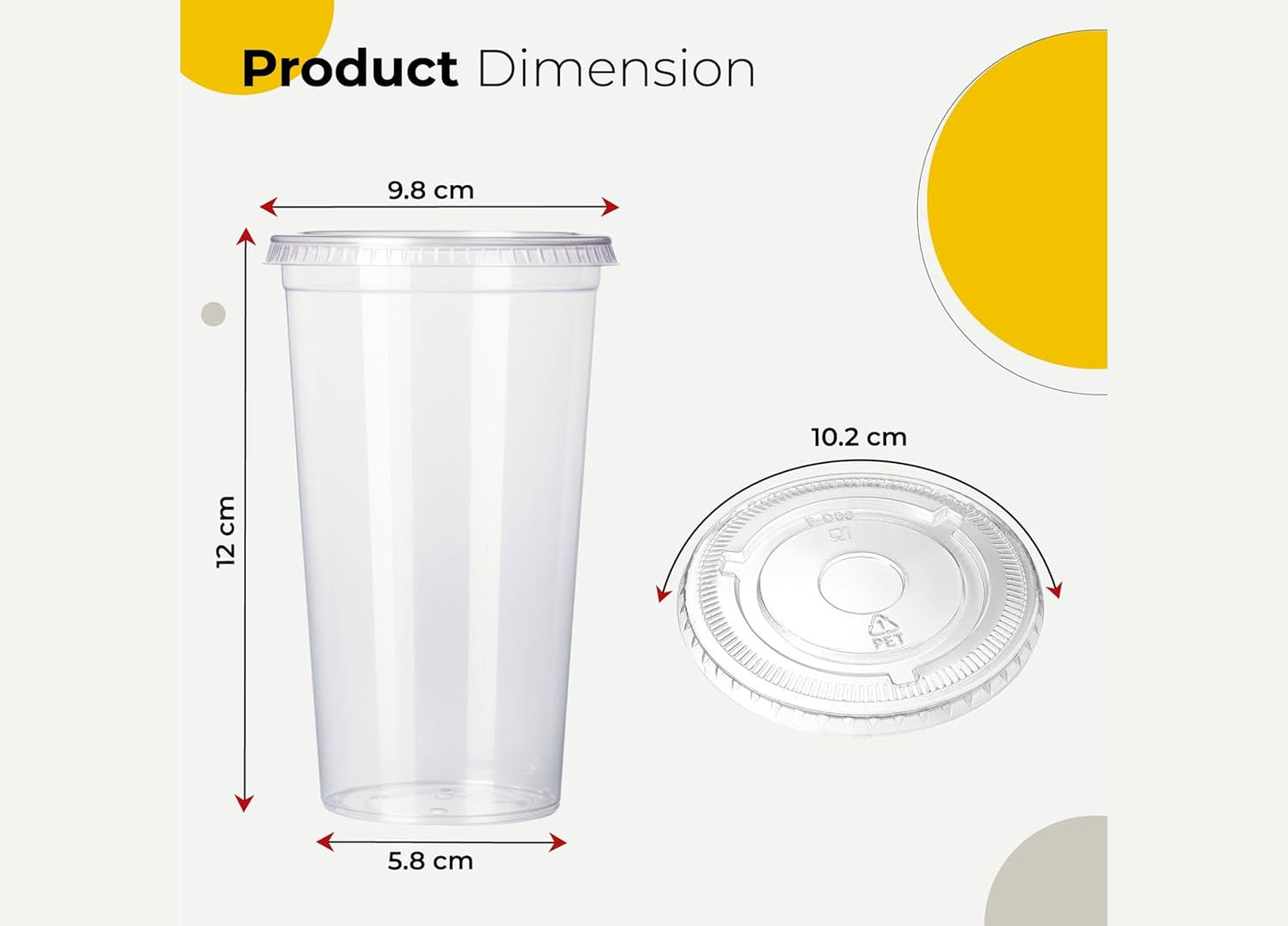 Disposable Plastic Smoothie Milkshake Slush Cups (14oz) with Lids