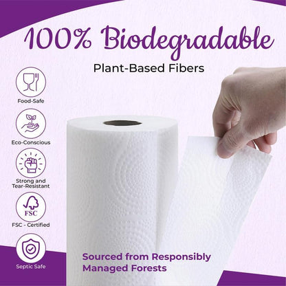 Ultra Absorbent 2-Ply Kitchen Rolls – Extra Thick & Durable Paper Towels, 120 Sheets per Roll (Bulk Packs)