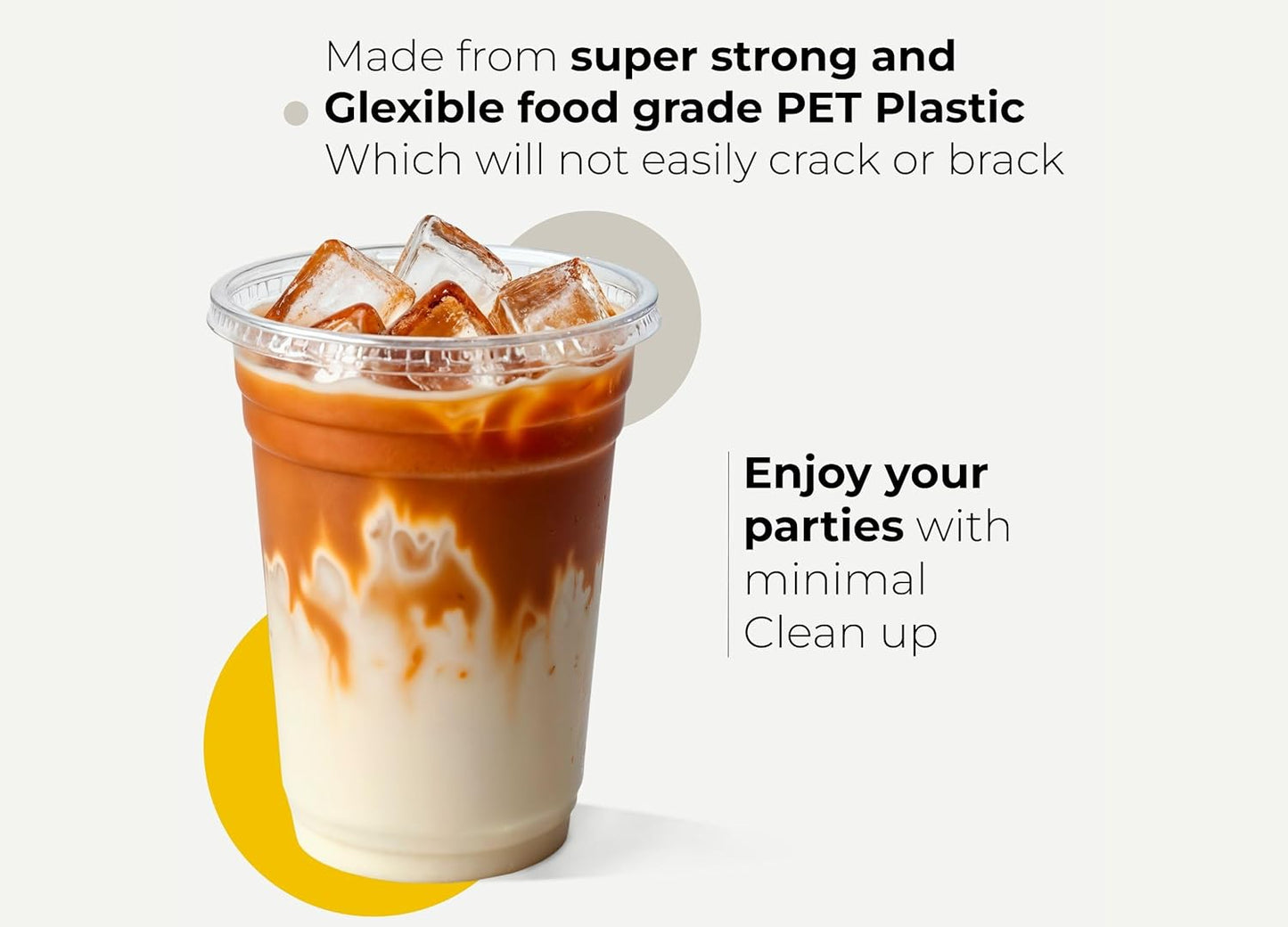 Disposable Plastic Smoothie Milkshake Slush Cups (14oz) with Lids