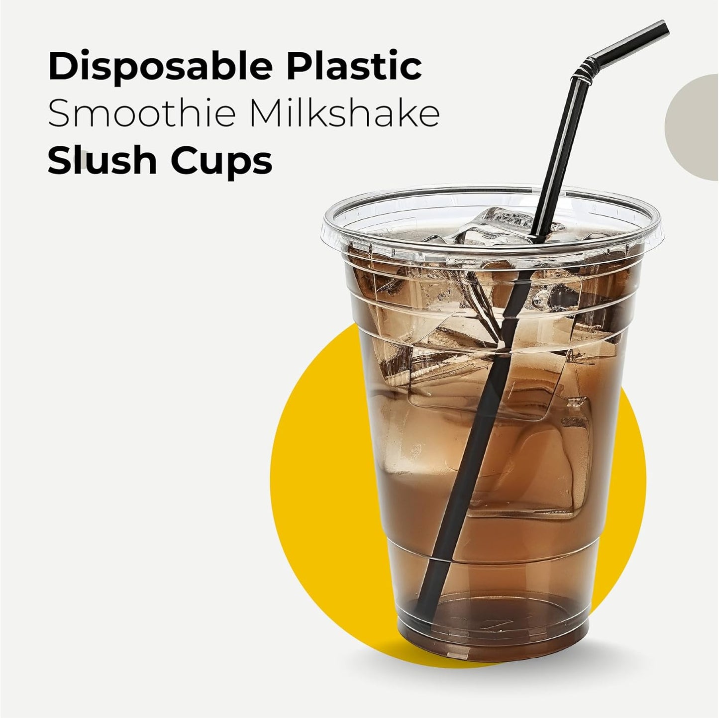 Clear 14oz Plastic Cups for Smoothies & Milkshakes – Food-Grade Disposable/Reusable Drinkware for Weddings, Birthdays & Cafés
