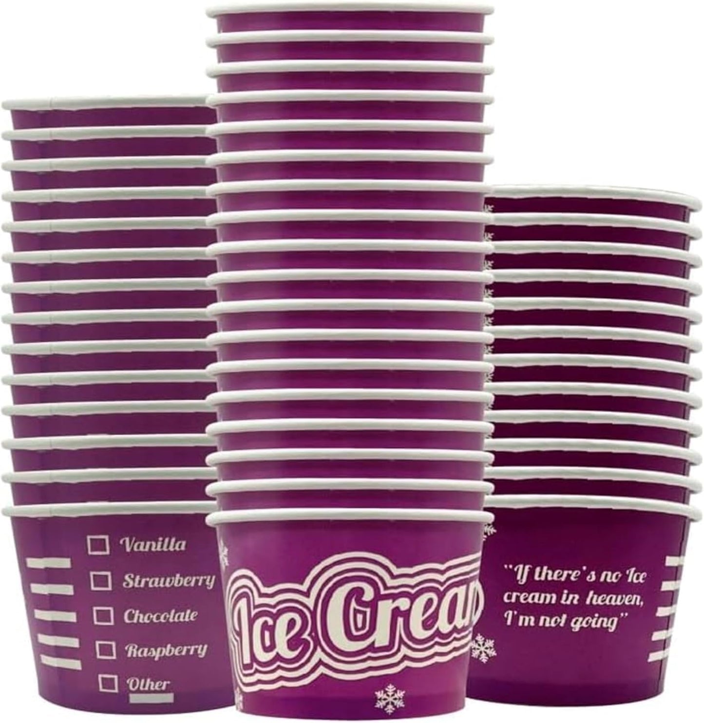 Disposable Paper Dessert Bowls Ice Cream Tubs 500ml (16oz)