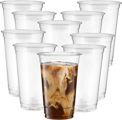 Clear 14oz Plastic Cups for Smoothies & Milkshakes – Food-Grade Disposable/Reusable Drinkware for Weddings, Birthdays & Cafés