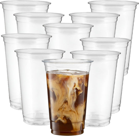 Clear 14oz Plastic Cups for Smoothies & Milkshakes – Food-Grade Disposable/Reusable Drinkware for Weddings, Birthdays & Cafés