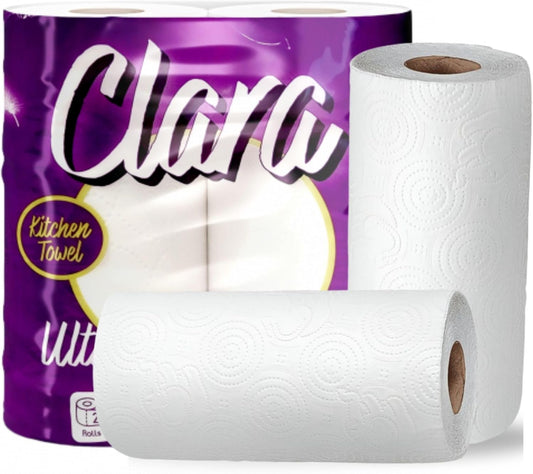 Ultra Absorbent 2-Ply Kitchen Rolls – Extra Thick & Durable Paper Towels, 120 Sheets per Roll (Bulk Packs)