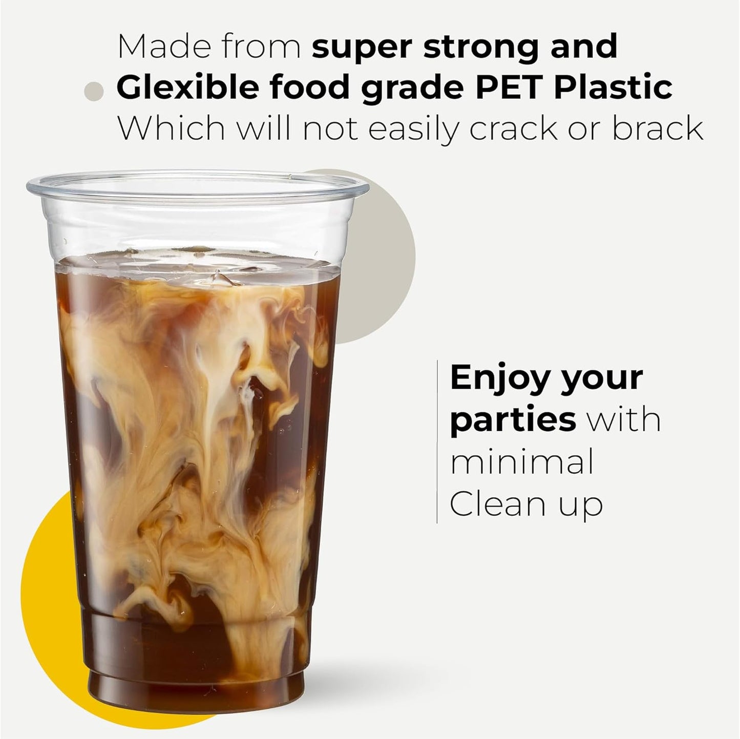 Clear 14oz Plastic Cups for Smoothies & Milkshakes – Food-Grade Disposable/Reusable Drinkware for Weddings, Birthdays & Cafés