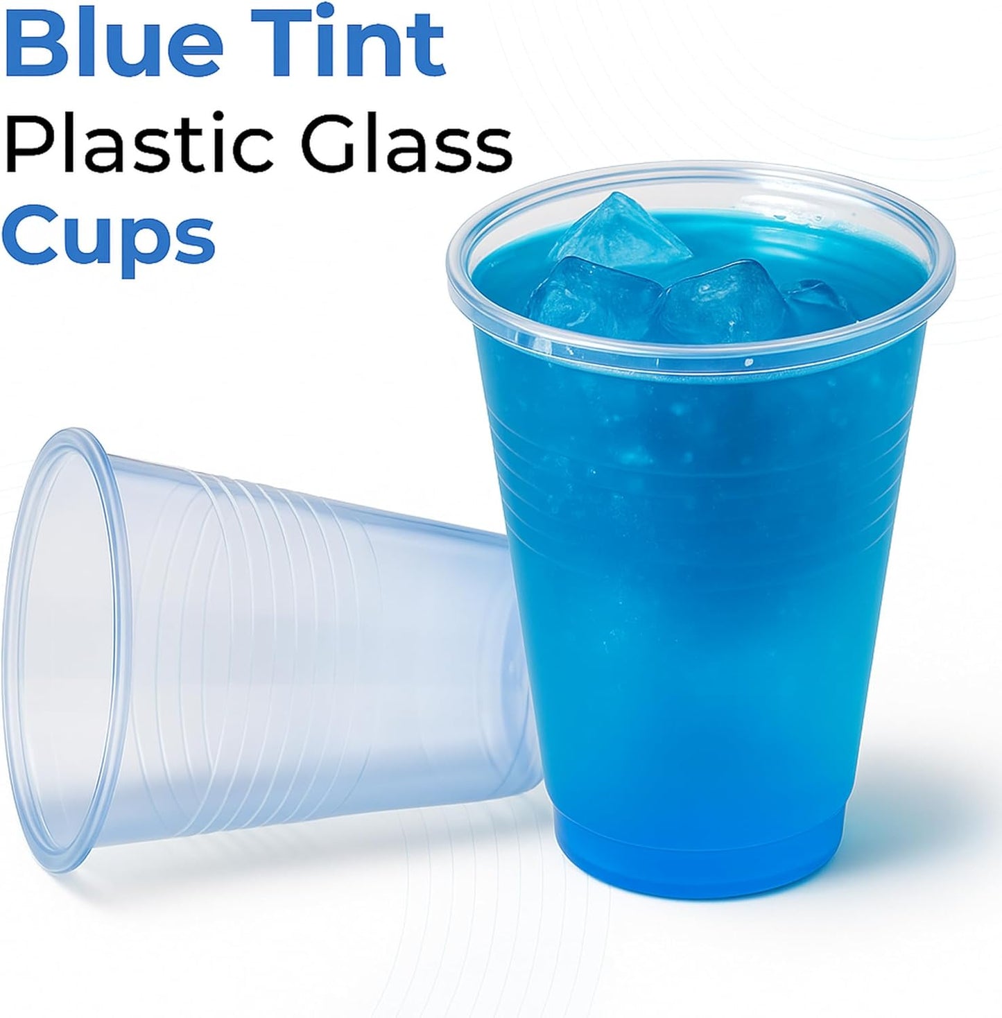 Blue Reusable Plastic Cups 9oz (250ml) – Durable Ripple Tumblers for Parties, Events, Catering & Hospitality