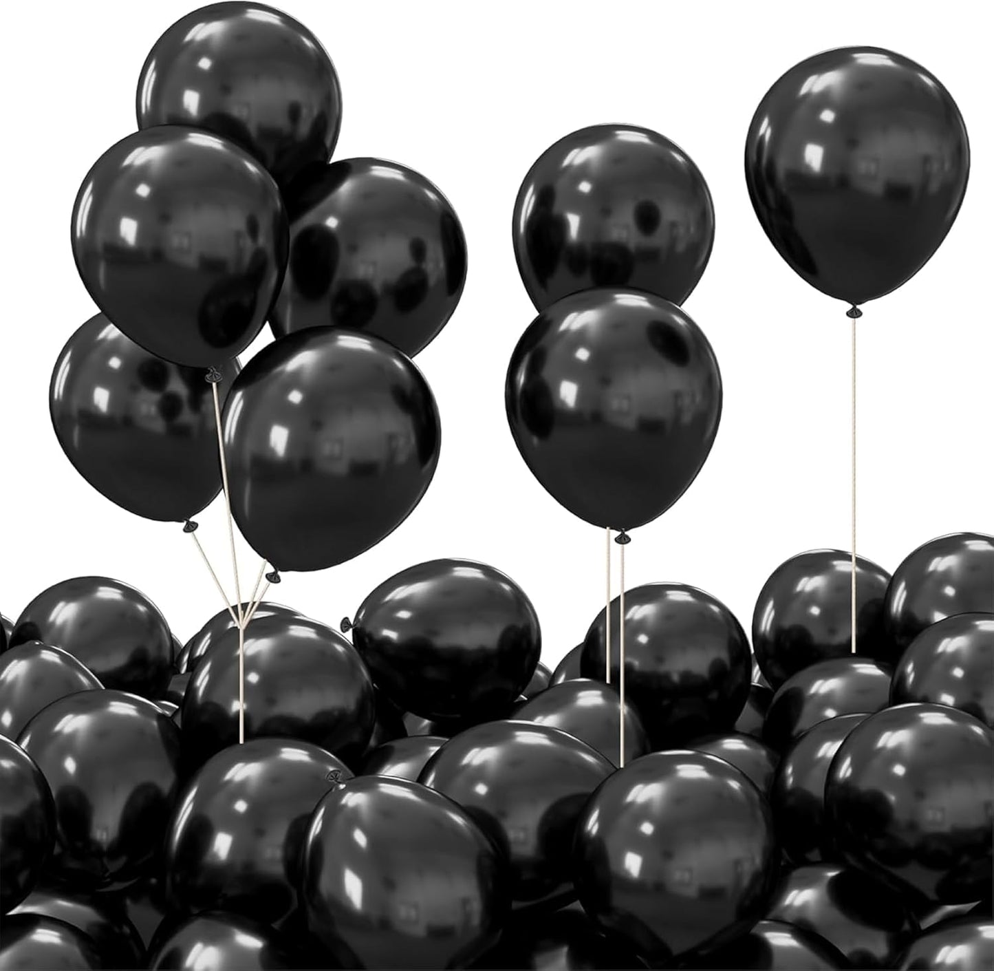 Plain Black Latex Party Balloons Perfect for Halloween, Christmas, Birthday, Wedding, Engagement, Anniversary