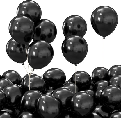Plain Black Latex Party Balloons Perfect for Halloween, Christmas, Birthday, Wedding, Engagement, Anniversary