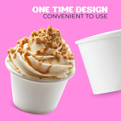 Disposable Ice Cream & Soup Paper Cups – 12oz, Single Wall, Leak-Resistant, 1000pcs