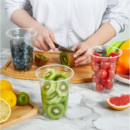 Clear 14oz Plastic Cups for Smoothies & Milkshakes – Food-Grade Disposable/Reusable Drinkware for Weddings, Birthdays & Cafés