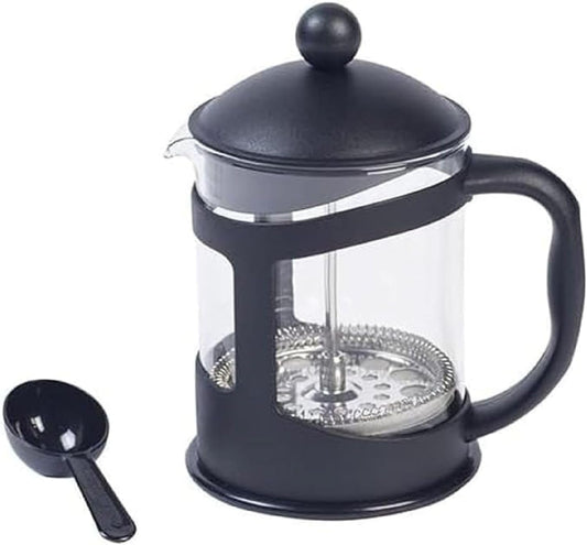 French Press Coffee Maker 600ml (20oz) – Black | Stainless Steel Filter & Heat-Resistant Glass